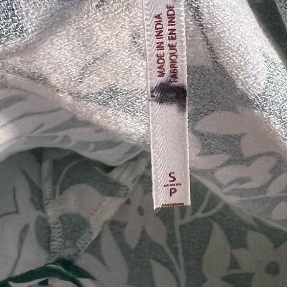 Free People Long Sleeve Green White Dress Mini Small - Picture 12 of 12